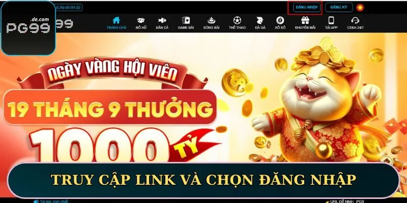 Truy cập link và chọn đăng nhập